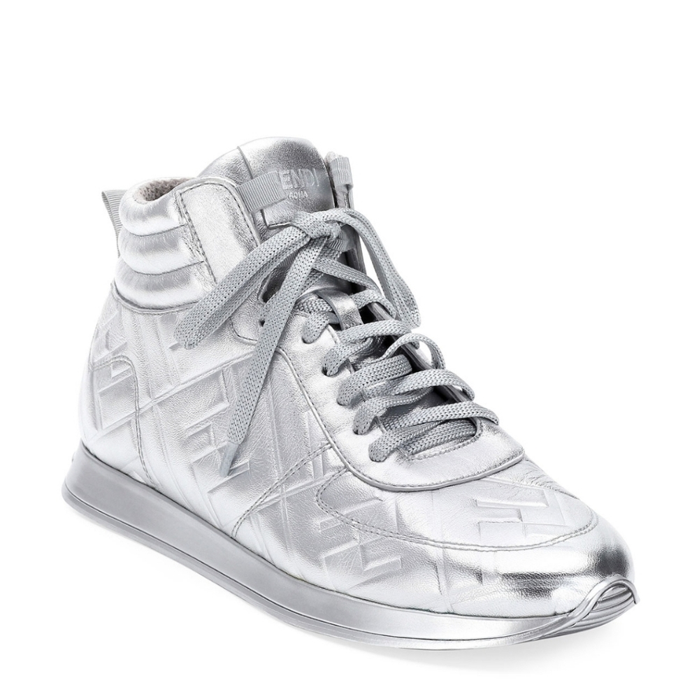 Fendi High Top Leather Sneakers